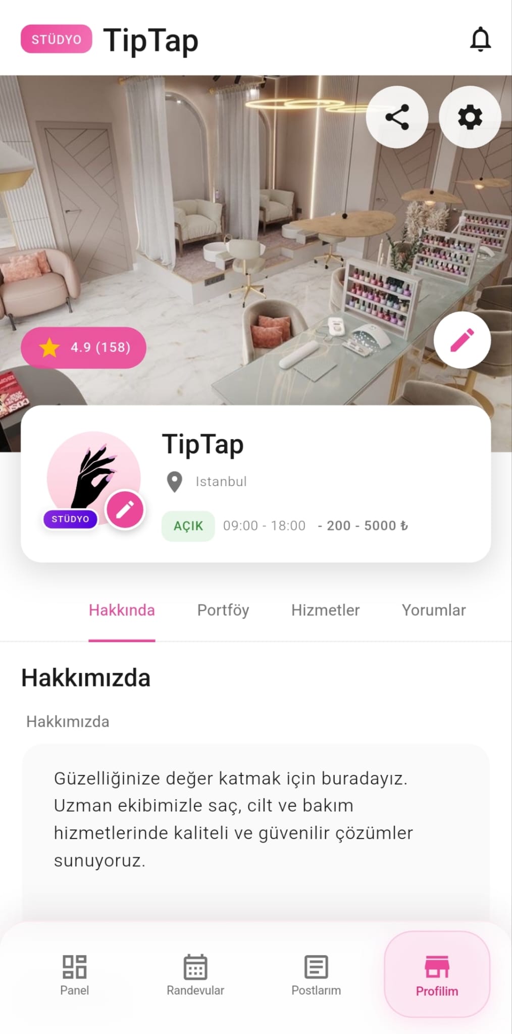 Tiptap — stüdyo profili: hakkında, hizmetler, portföy ve görseller